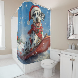 Dalmatian Dog in Sledge Let it Snow Christmas