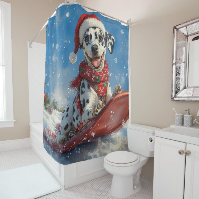 Dalmatian Dog in Sledge Let it Snow Christmas (In Situ)