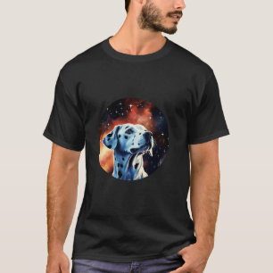 Dalmatian Dog In Space Stars And Galaxy Long Sleev T-Shirt