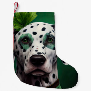 Dalmatian Dog in St. Patrick's Day Dress Small Christmas Stocking