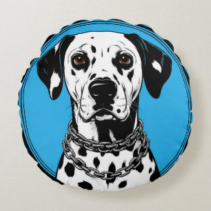 Dalmatian Dog Modern Dog Art Home Décor Gift Round Pillow