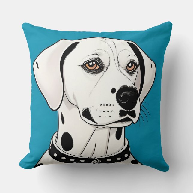 Dalmatian Dog Modern Home Decor Accent Throw Pillow (Front)