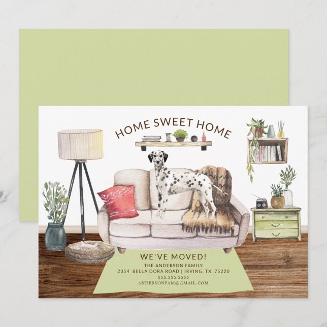 Dalmatian Dog Moving Announcement (Front/Back)