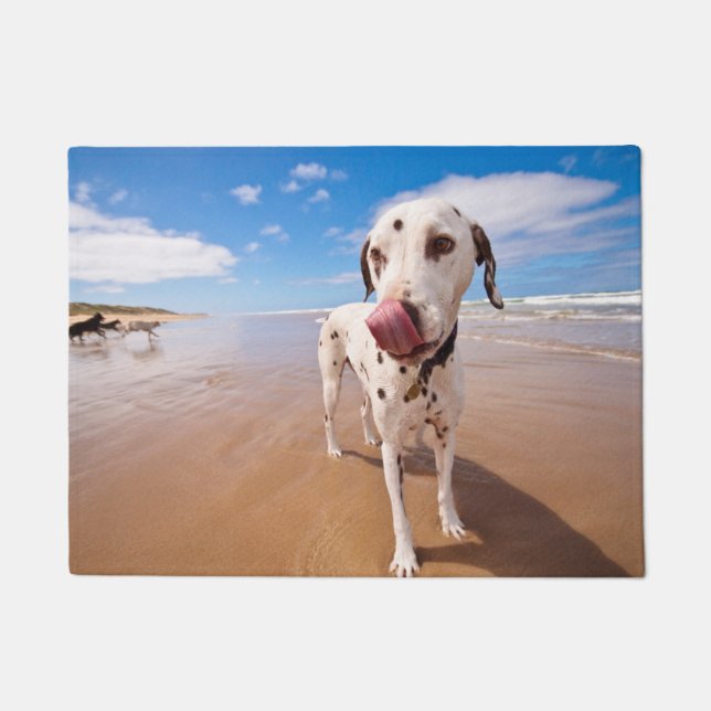 Dalmatian Dog On Beach Doormat (Front)