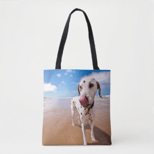 Dalmatian Dog On Beach Tote Bag