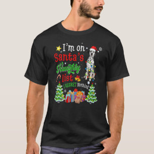 Dalmatian Dog On Santa's Naughty List Xmas T-Shirt