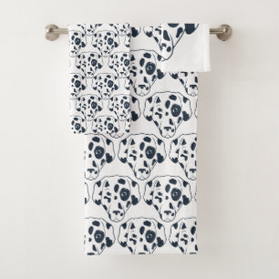 Dalmatian Dog Outline Design Bath Towel Set