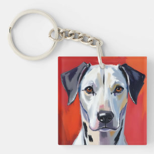 Dalmatian Dog Painting Pet Watercolor Keychain