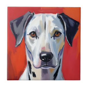 Dalmatian Dog Painting Pet Watercolor Tile