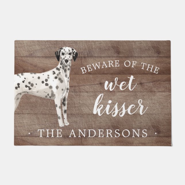 Dalmatian Dog Personalized Door Mat (Front)