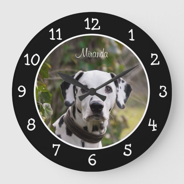 Dalmatian Dog Personalized Large Clock (Front)