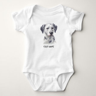 Dalmatian Dog Pet Watercolor Baby Bodysuit