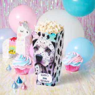 Dalmatian Dog Pink Purple Turquoise Birthday Favor Box