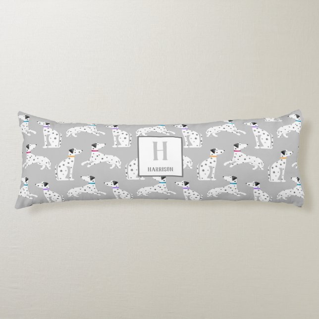 Dalmatian Dog Polka Dot Animal Watercolor Kids Body Pillow (Front)
