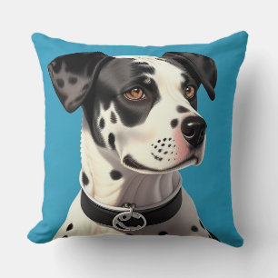 Dalmatian Dog Portrait Throw Pillow