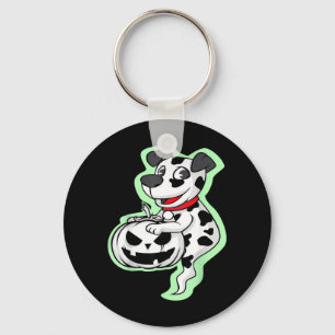 Dalmatian Dog Pumpkin Lazy Halloween Costume Cute Keychain