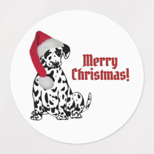 Dalmatian Dog Red Stocking Cap Merry Christmas