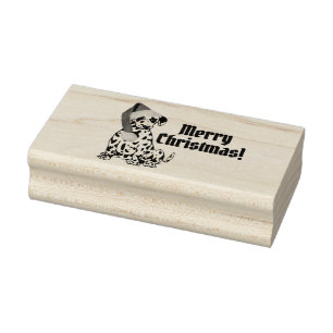 Dalmatian Dog Red Stocking Cap Merry Christmas Rubber Stamp