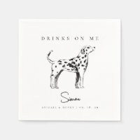 Dalmatian Dog Sketch Drinks on Me Pet Wedding