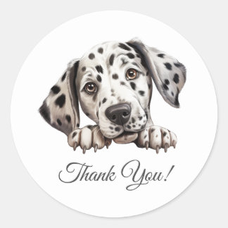 Dalmatian Dog Thank You Classic Round Sticker