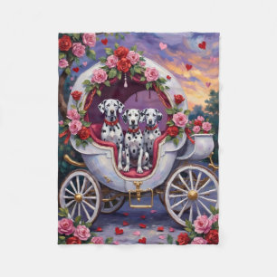 Dalmatian Dog Valentine's Day  Fleece Blanket