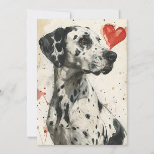 Dalmatian dog Vintage Valentine's day Holiday Card