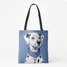 Dalmatian Dog Wearing a Blue Collar
