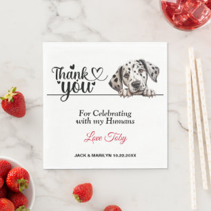 Dalmatian Dog Wedding Napkins with Photo