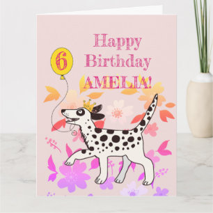 Dalmatian dog wishes happy sixth birthday card