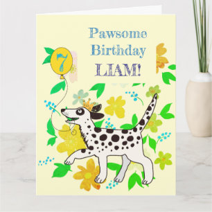 Dalmatian dog wishes pawsome birthday card