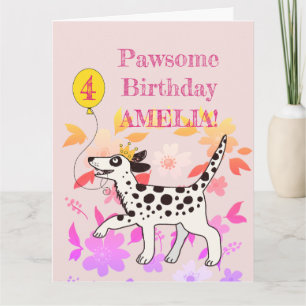 Dalmatian dog wishes pawsome birthday card