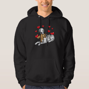 Dalmatian Dog With Stuffed Animal And Hearts Carri Hoodie