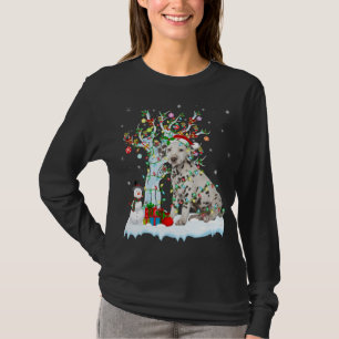 Dalmatian Dog Xmas Tree Lighting Santa Dalmatian C T-Shirt