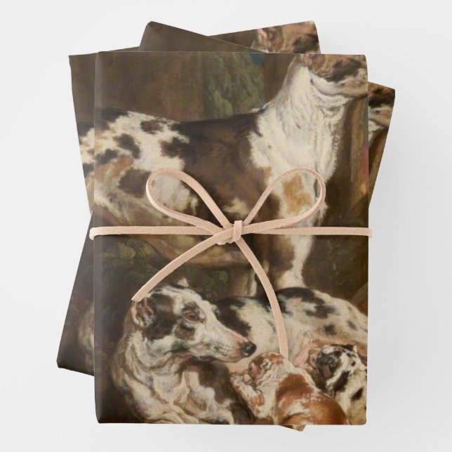 Dalmatian Dogs (by James Ward) Wrapping Paper Sheet (In situ)