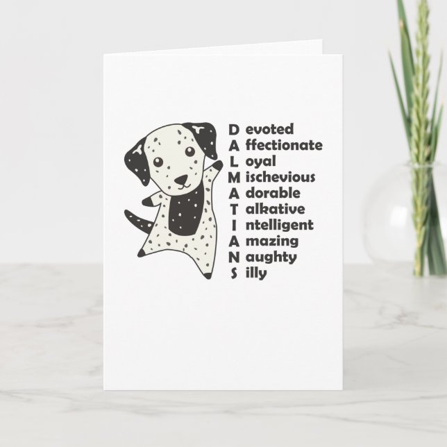 Dalmatian Dogs Characteristics Cute Dog Card (Front)