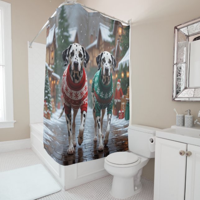Dalmatian Dogs Christmas Snow Holiday  (In Situ)