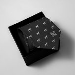 Dalmatian Dogs Pattern Monogrammed Tie<br><div class="desc">Fun Dalmatian dogs pattern on an elegant and classic black background. Personalize with a monogram to make the perfect one of a kind gift.

Looking for a different color? No problem! Simply click the "Customize" button and select the background color of your choice.</div>