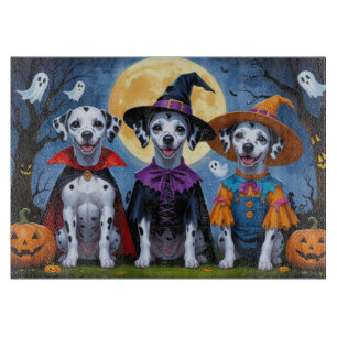 Dalmatian Dogs Pumpkin Halloween Funny Cutting Board