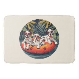 Dalmatian Dogs Summer Pineapple Pool Float Bath Mat