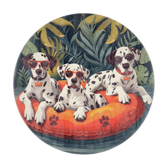 Dalmatian Dogs Summer Pineapple Pool Float Cutting Board (Front)