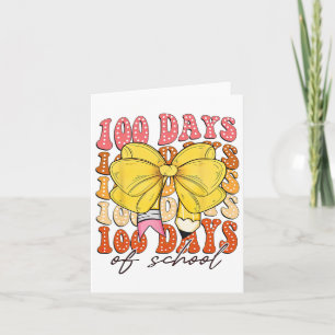 Dalmatian Dots Coquette Bow 100 Days Of School Pen Card