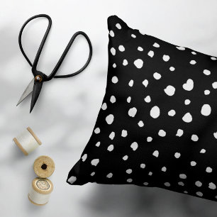 Dalmatian Dots, Dalmatian Spots, Black and White Accent Pillow