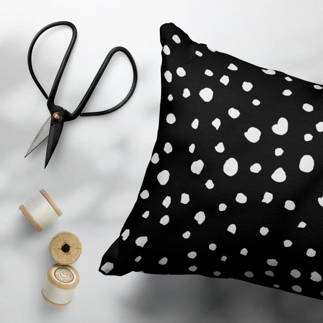 Dalmatian Dots, Dalmatian Spots, Black and White Accent Pillow (Creator Uploaded)
