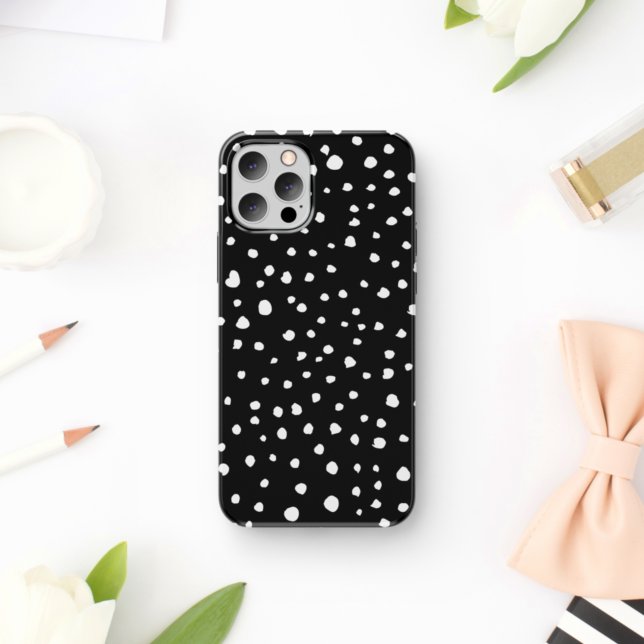 Dalmatian Dots, Dalmatian Spots, Black and White Case-Mate iPhone Case (Creator Uploaded)