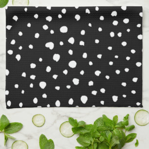 Dalmatian Dots, Dalmatian Spots, Black and White Kitchen Towel