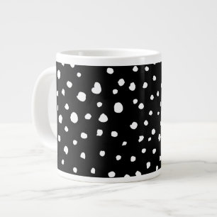 Dalmatian Dots, Dalmatian Spots, Black and White Large Coffee Mug
