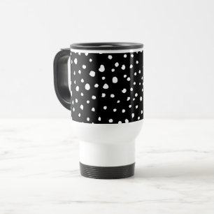Dalmatian Dots, Dalmatian Spots, Black and White Travel Mug