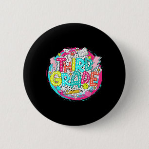 Dalmatian Dots Dream 3rd Team Third Grade Teacher 2 Inch Round Button