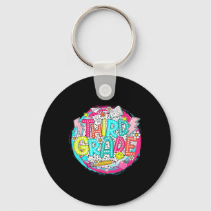 Dalmatian Dots Dream 3rd Team Third Grade Teacher  Keychain