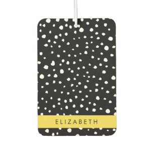 Dalmatian Dots, Spots, Black and White, Your Name Air Freshener